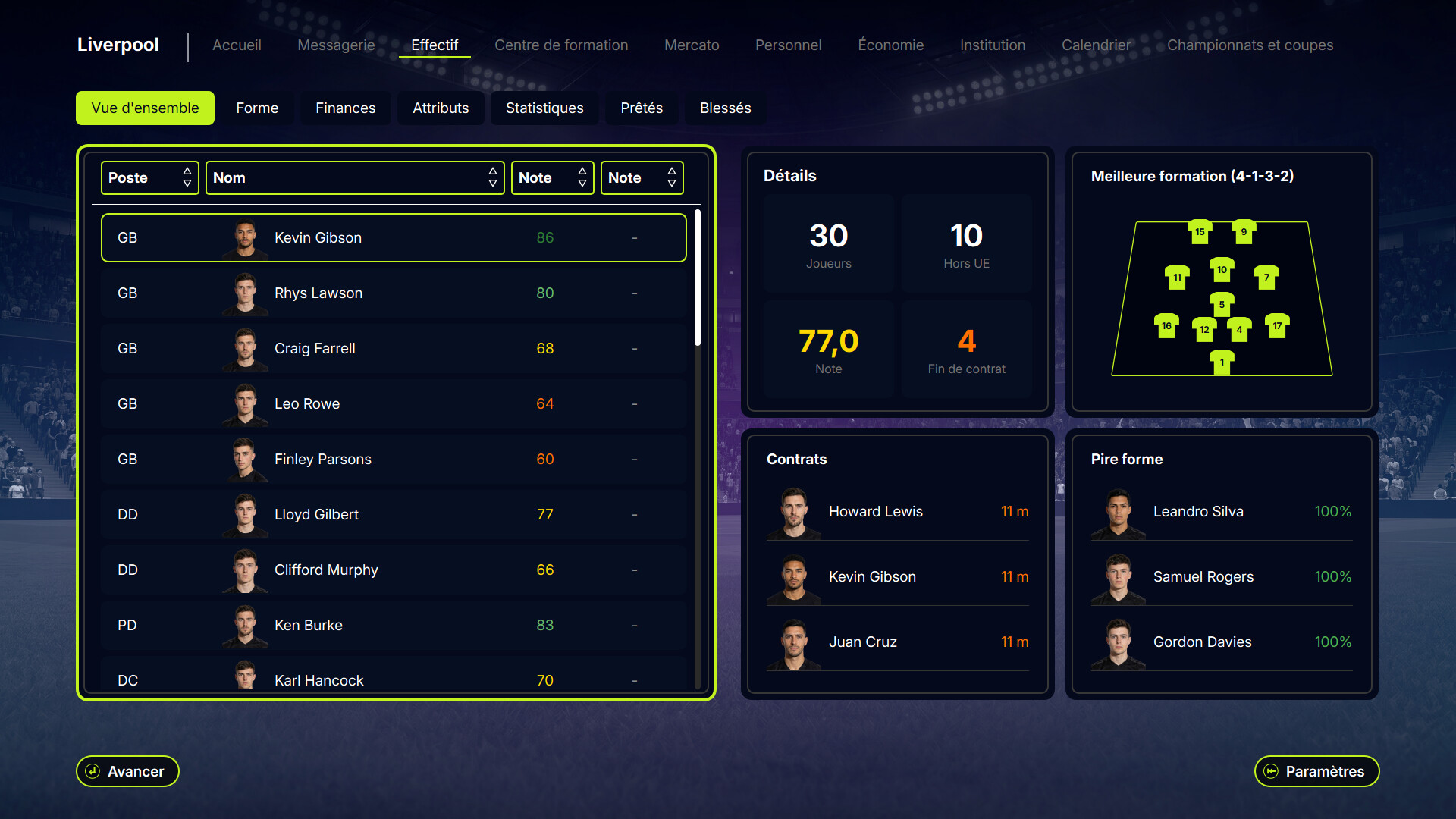 Screenshot FD 27: Direct Your Football Club