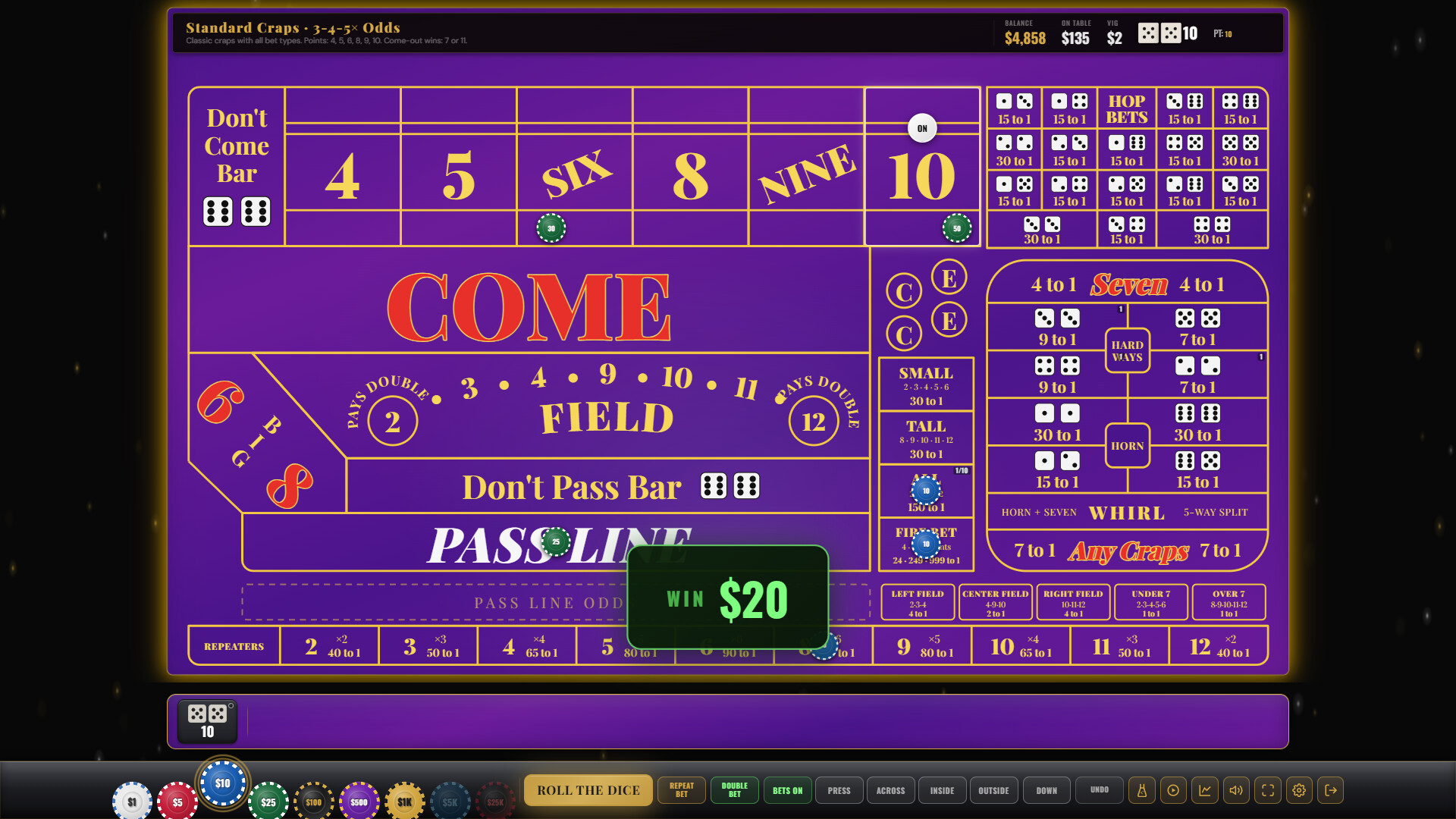 Craps Royale: The Ultimate Craps Simulator screenshot #8