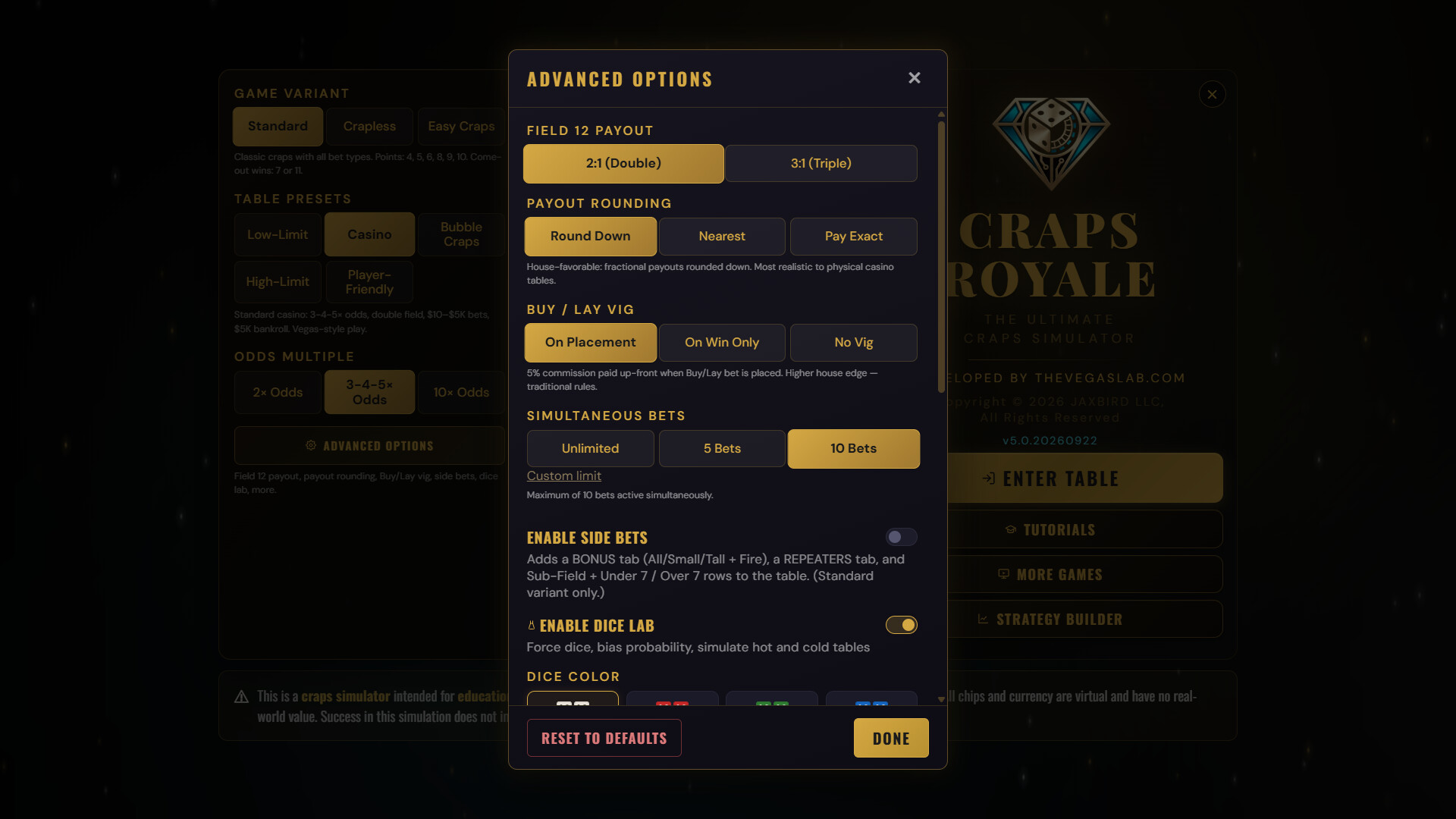 Craps Royale: The Ultimate Craps Simulator screenshot #11