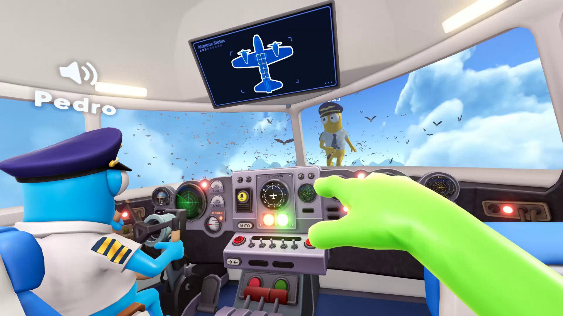Dear Passengers screenshot: serving meals to rows of impatient passengers