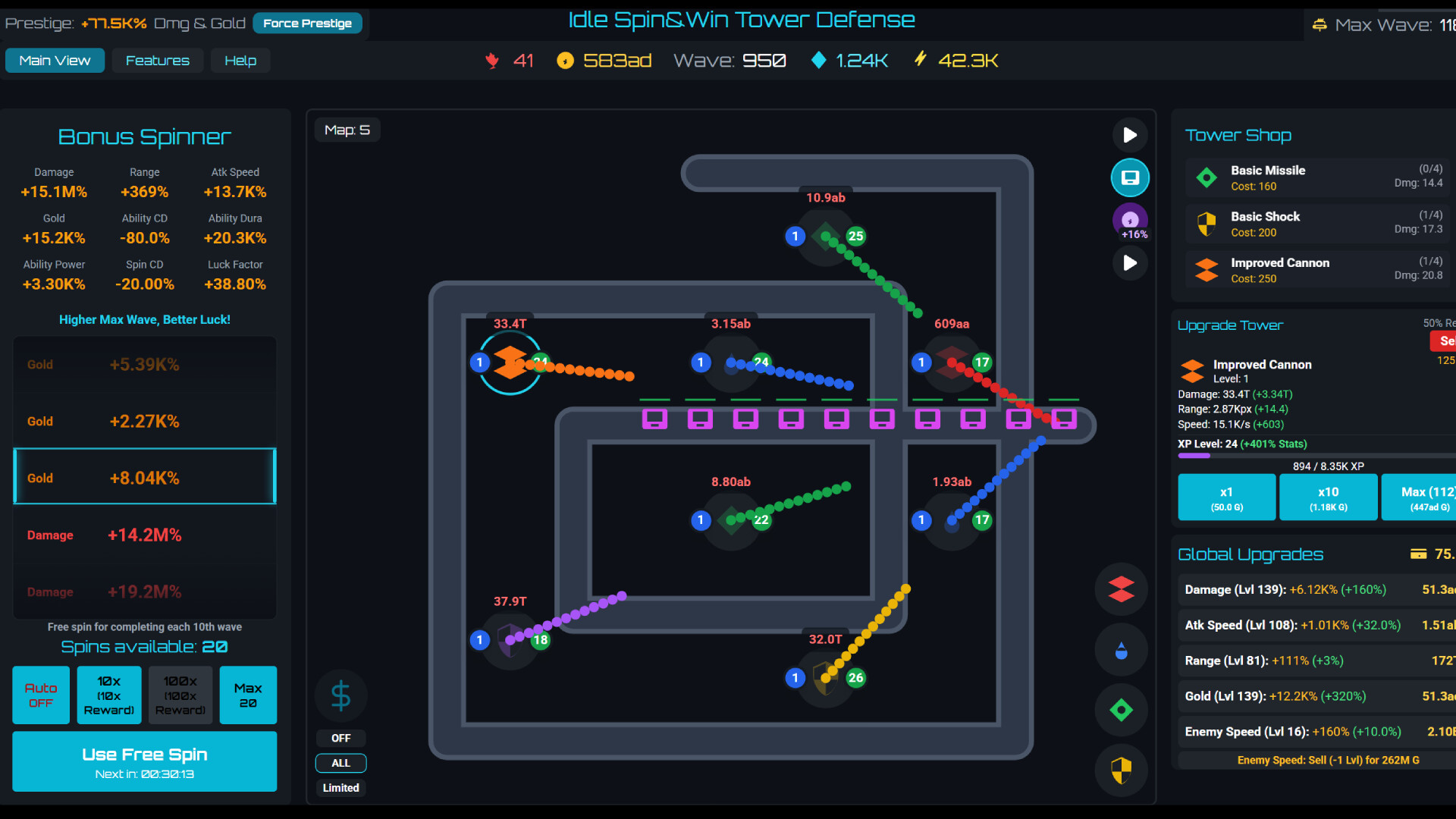 Idle Spin&Win Tower Defense screenshot #2