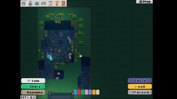 Screenshot of Retro Pond gameplay showing in-action mechanics