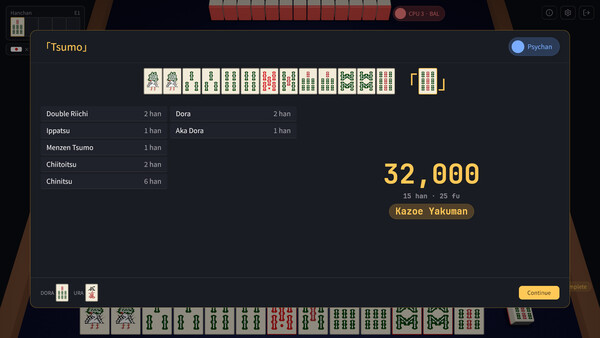 Скриншот 2 из игры Agari — Riichi Mahjong