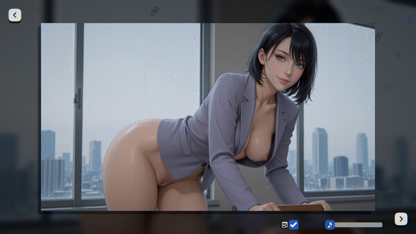 Screenshot of Hentai Horny Office gameplay showing in-action mechanics