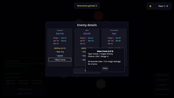 Screenshot of Echoes of the Spire gameplay showing in-action mechanics