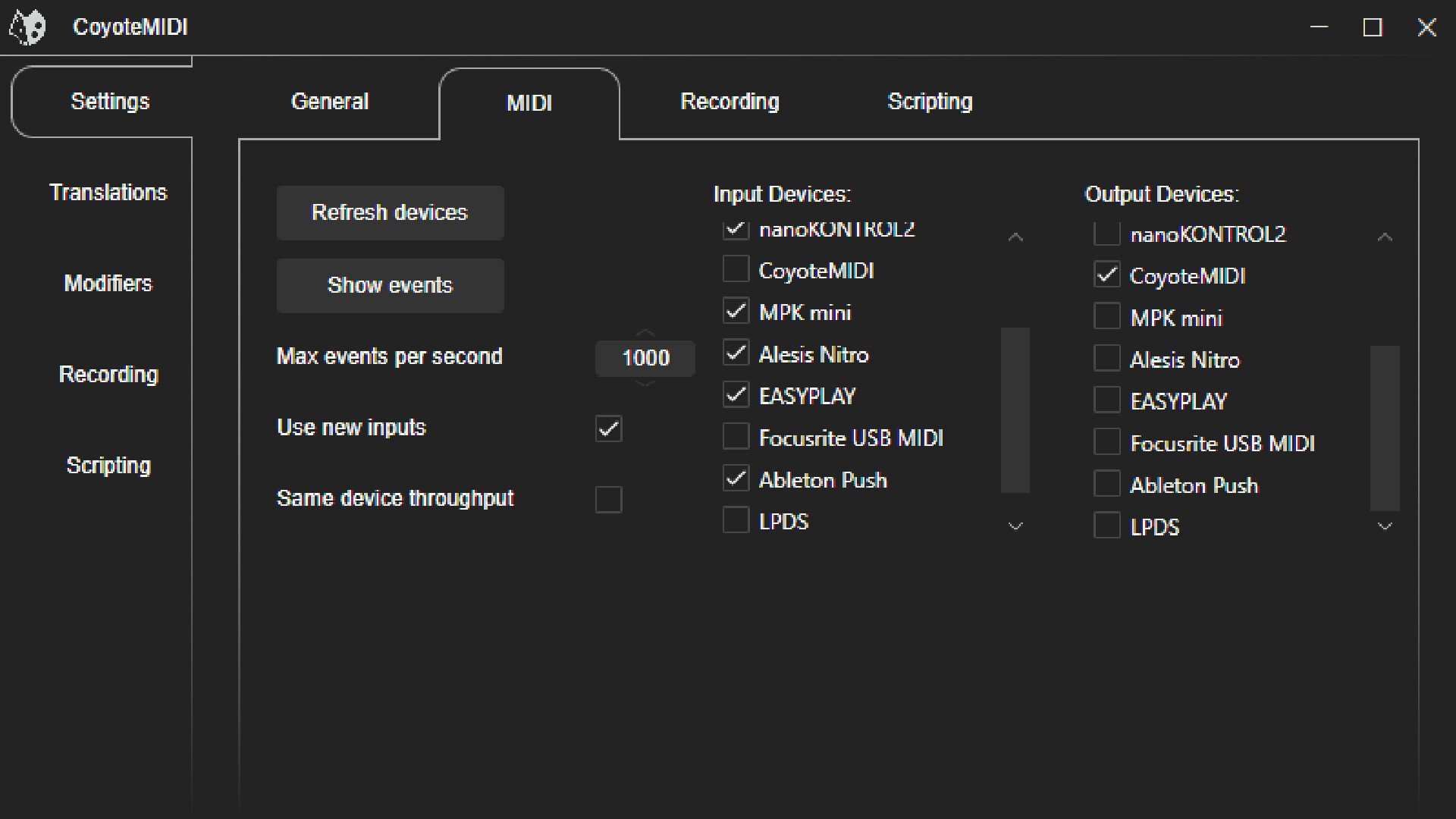 CoyoteMIDI: MIDI To Key screenshot 6