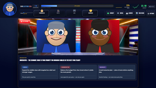 SIM Election USA game for Linux 1