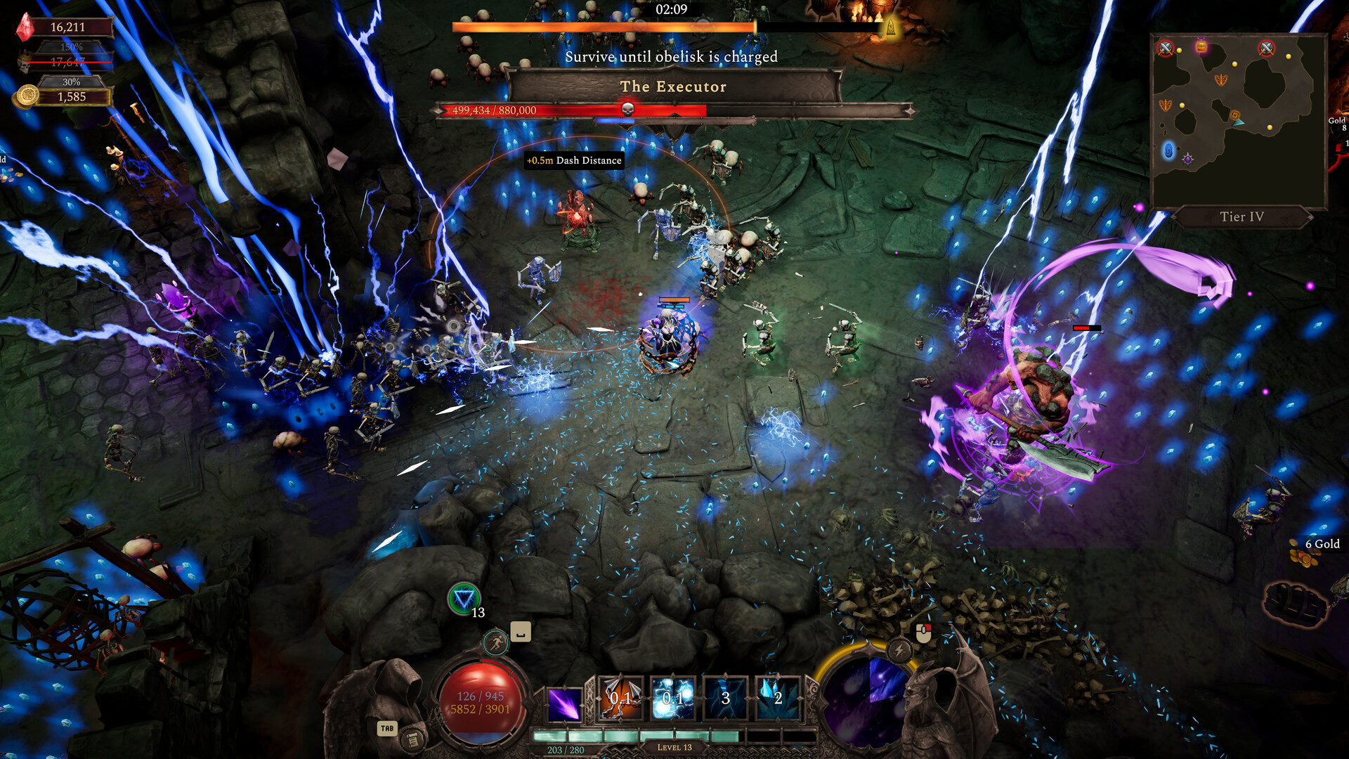 Hellforged gameplay with a character fighting through a demon-infested map