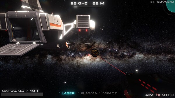 Screenshot of Space Stone Smashing Simulator gameplay showing in-action mechanics