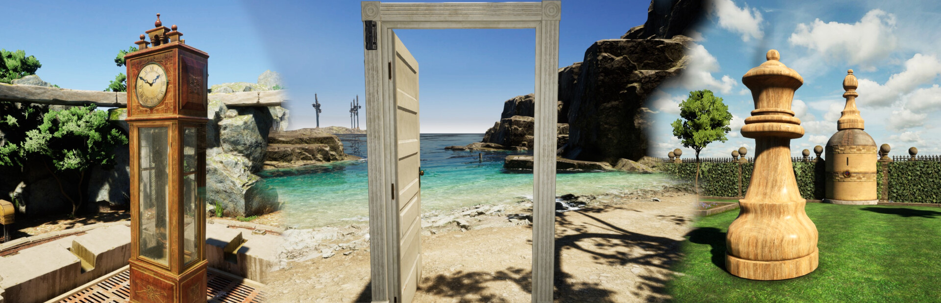 The Clock the Queen and the Door on the Beach