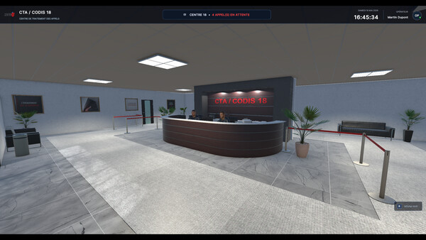 Screenshot of Centre 18 gameplay showing in-action mechanics
