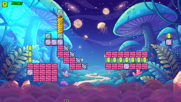 Screenshot of Radiation Caterpillar gameplay showing in-action mechanics
