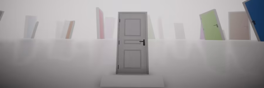 Иллюстрация из описания игры Just More Doors : REFRAMED & REDACTED