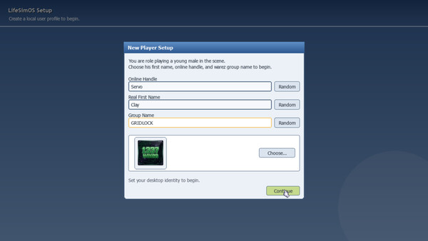 Screenshot of LifeSimOS gameplay showing in-action mechanics