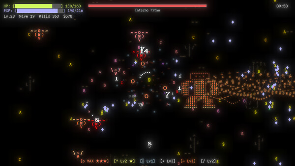 ASCII Survivors game for Linux 1