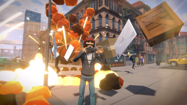 Screenshot of Delivery Chaos Sandbox gameplay showing in-action mechanics