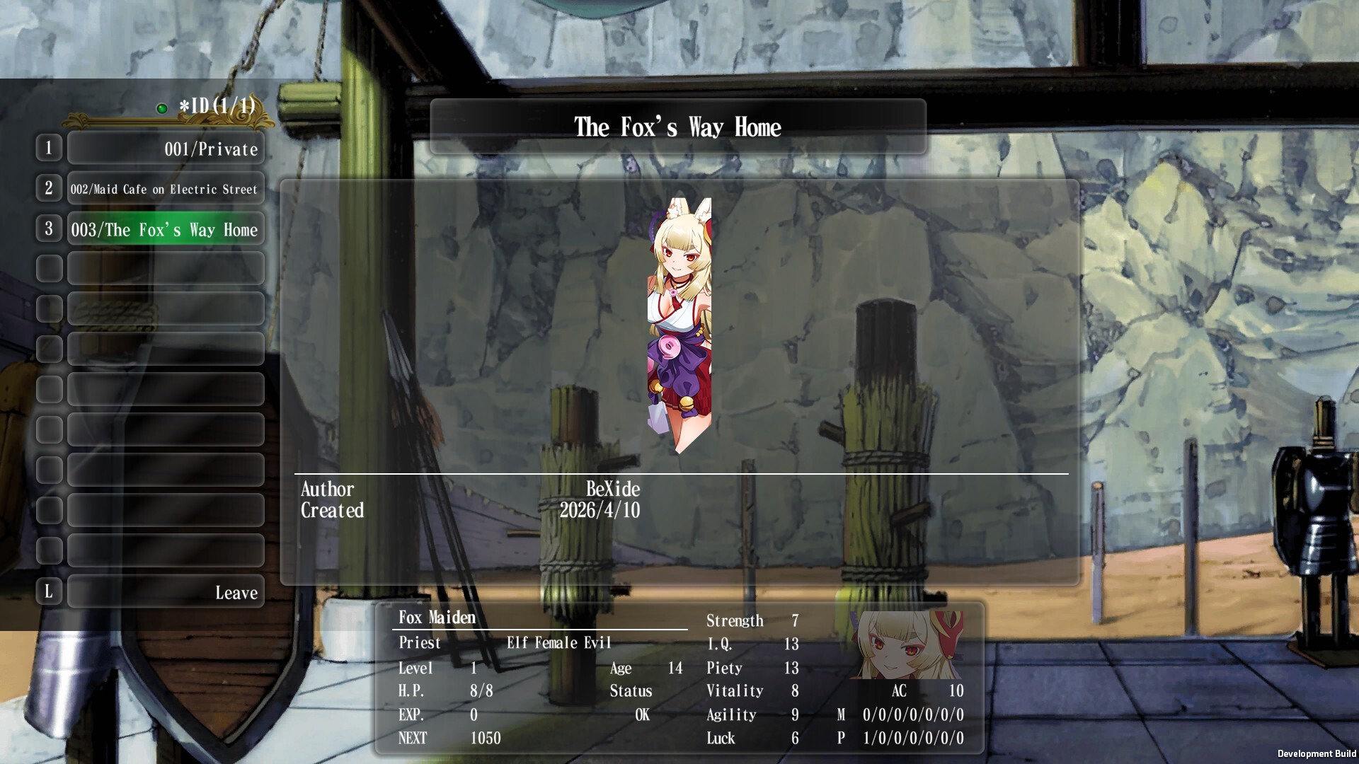 Wizardry: The Five Ordeals - Collaboration Portraits "The Fox's Way Home" Featured Screenshot #1