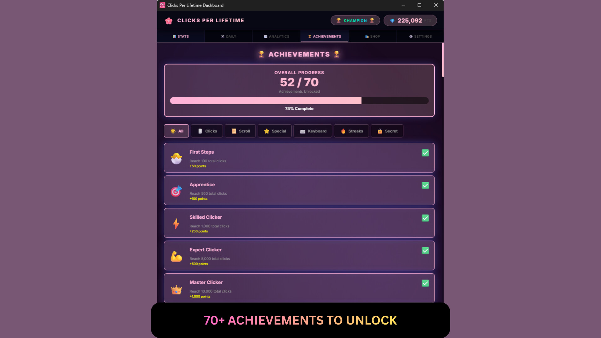 Clicks Per Lifetime screenshot 4