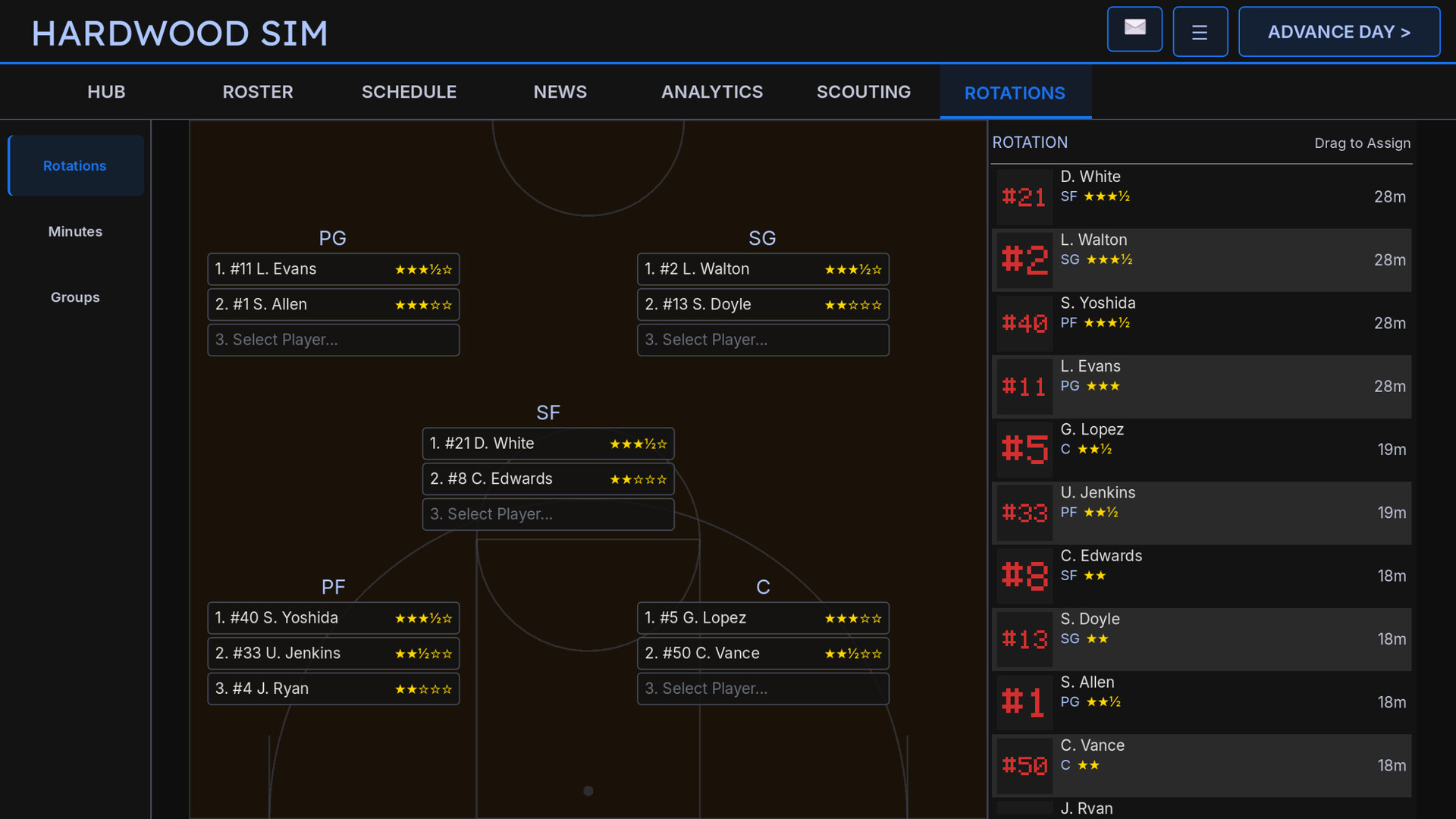 Hardwood Basketball Manager screenshot 1