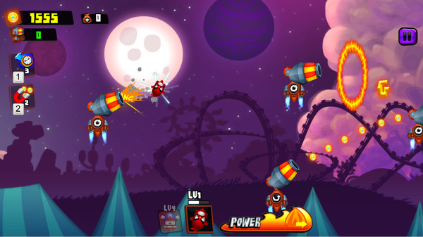 Screenshot z Galaxy Cannon Rider