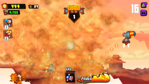 Screenshot z Galaxy Cannon Rider