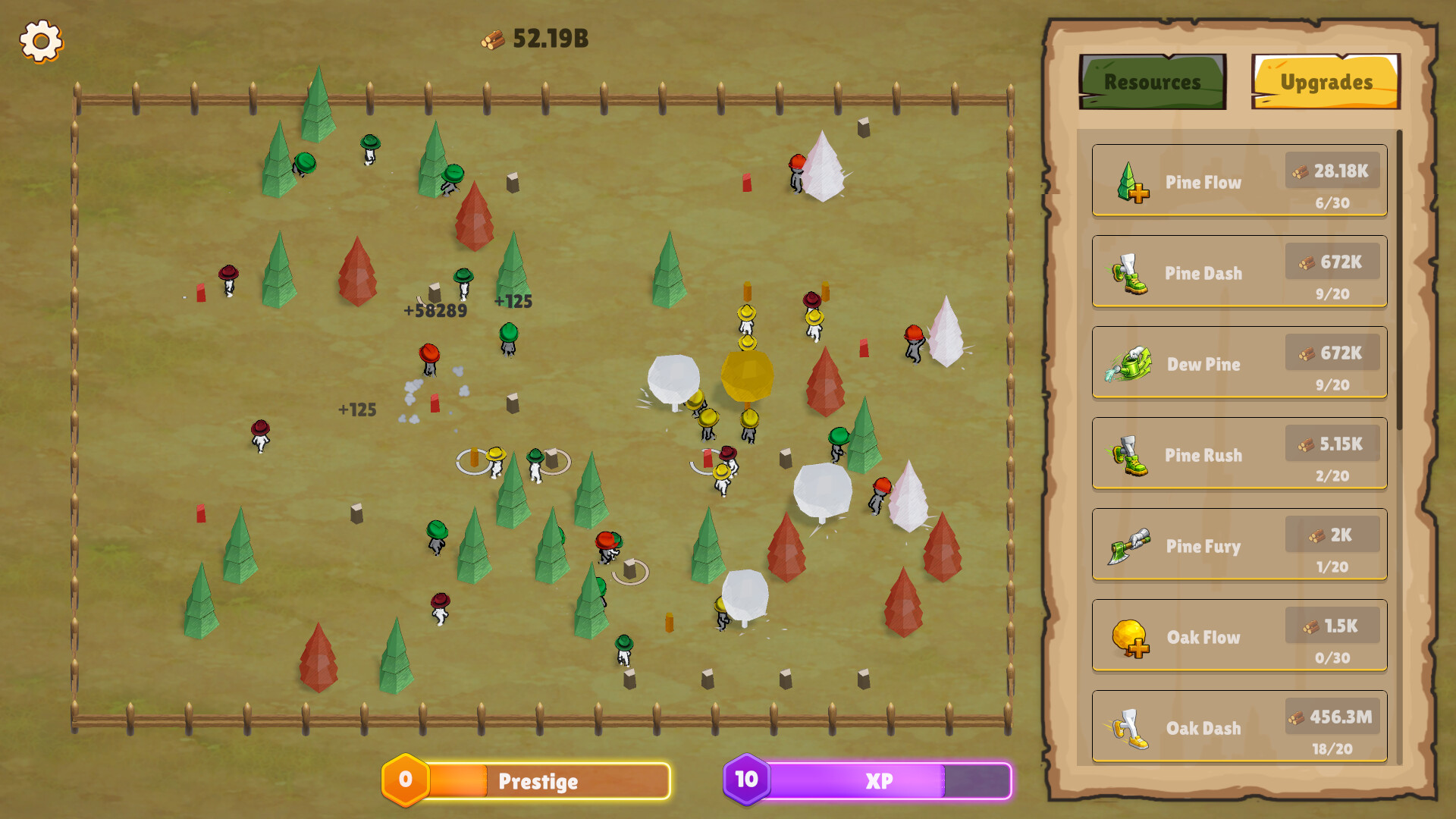 Trees Inc - Pantalla de requisitos y opciones