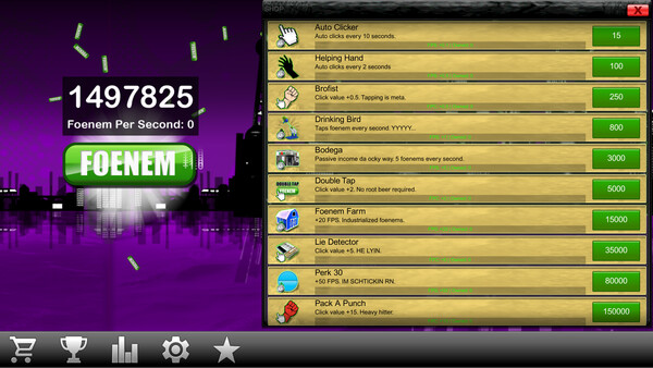 PeeWee Purpdrank's FOENEM Clicker game for Linux 1
