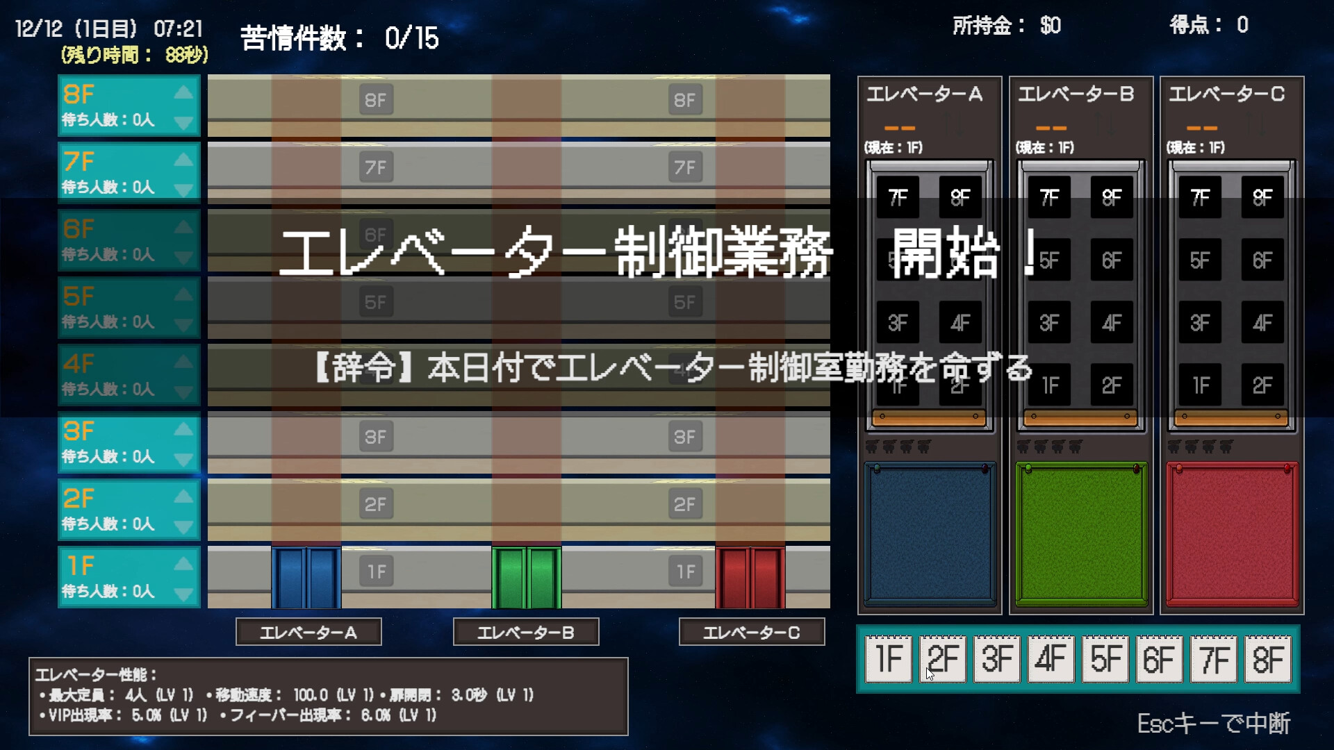 'In You We Trust, Not Algorithms' ~Newbie Matsumoto's Manual Elevator Operation with Sticky Notes~のスクリーンショット 1