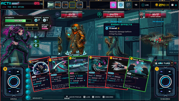 Скриншот 1 из игры CyberDeck: The Cyberpunk Roguelike Deckbuilder