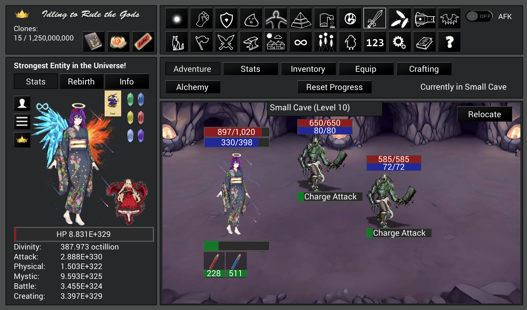 Screenshot of Idling to Rule the Gods