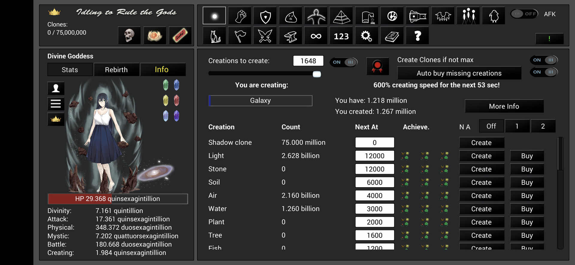 Screenshot of Idling to Rule the Gods