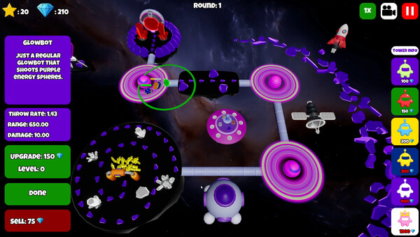 Glowbot Tower Defense スクリーンショット 2