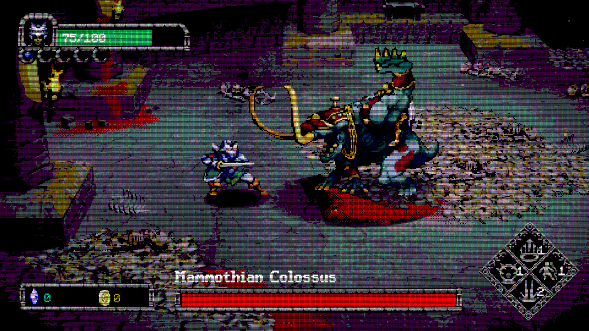 Real-time combat against ghouls in a cursed dungeon