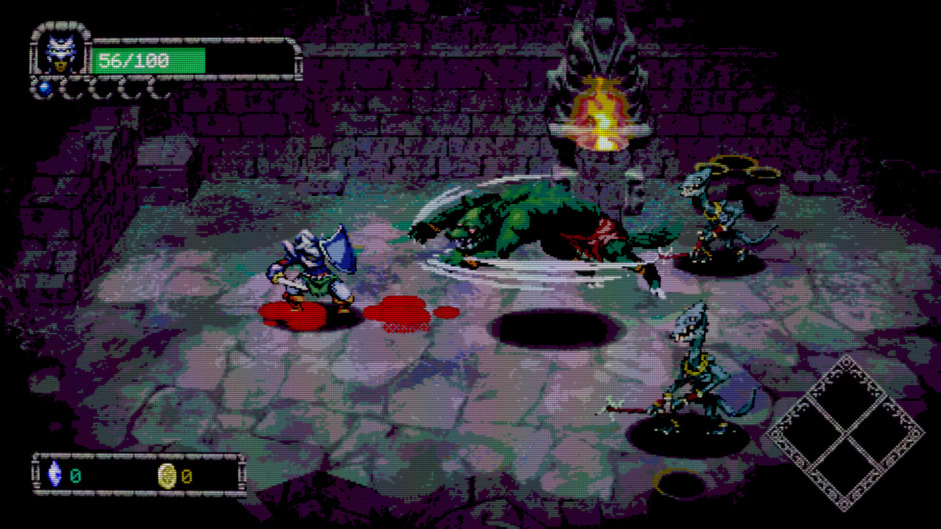 Exploring a torch-lit dungeon corridor in Dungeon Lurker