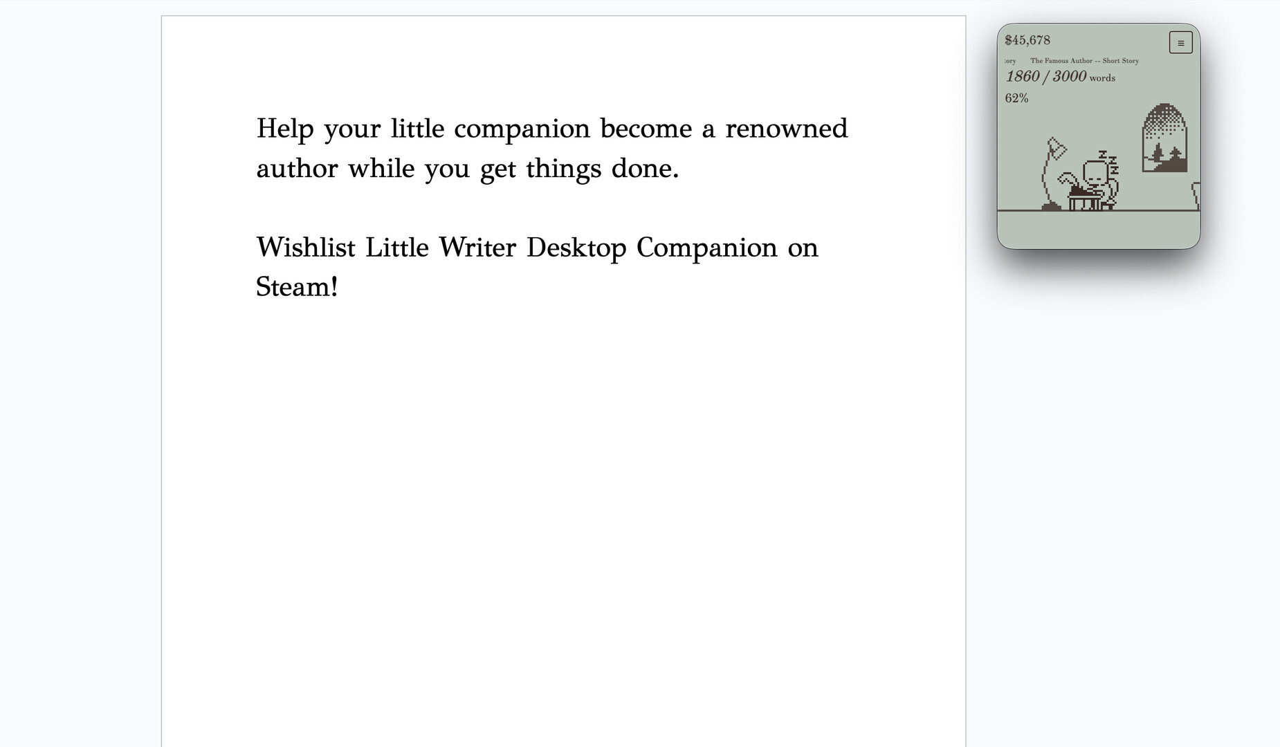 Little Writer Desktop Companion