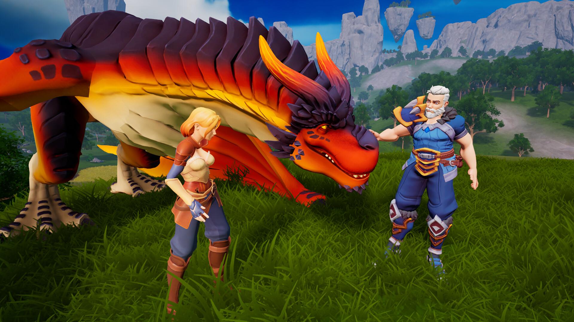 Eldrem Kingdoms third-person combat with a summoned creature in an open world
