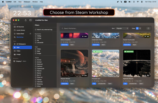 LiveWall Wallpaper for Mac screenshot 1