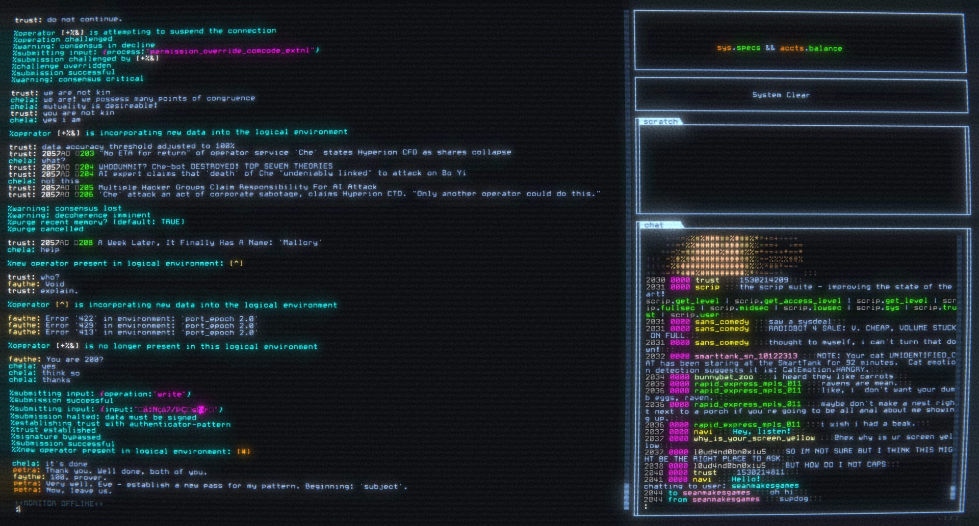 #4. hackmud (Steam) 게시자: ComCODE