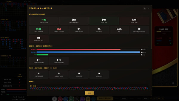 Скриншот 5 из игры Baccarat Strada: Ultimate Baccarat Punto Banco Simulator & Trainer