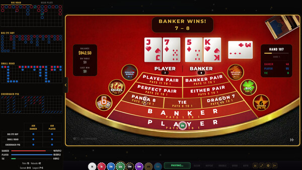 Скриншот 1 из игры Baccarat Strada: Ultimate Baccarat Punto Banco Simulator & Trainer