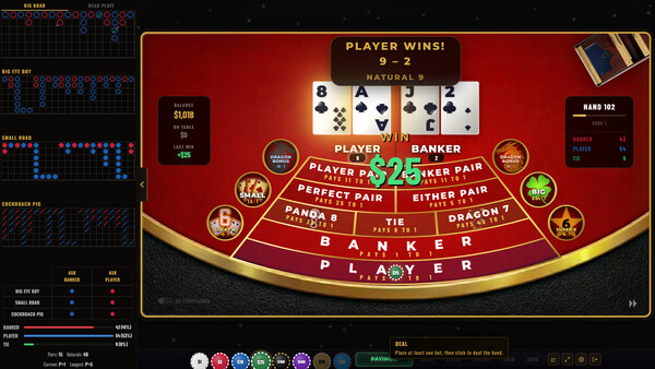 Скриншот 3 из игры Baccarat Strada: Ultimate Baccarat Punto Banco Simulator & Trainer