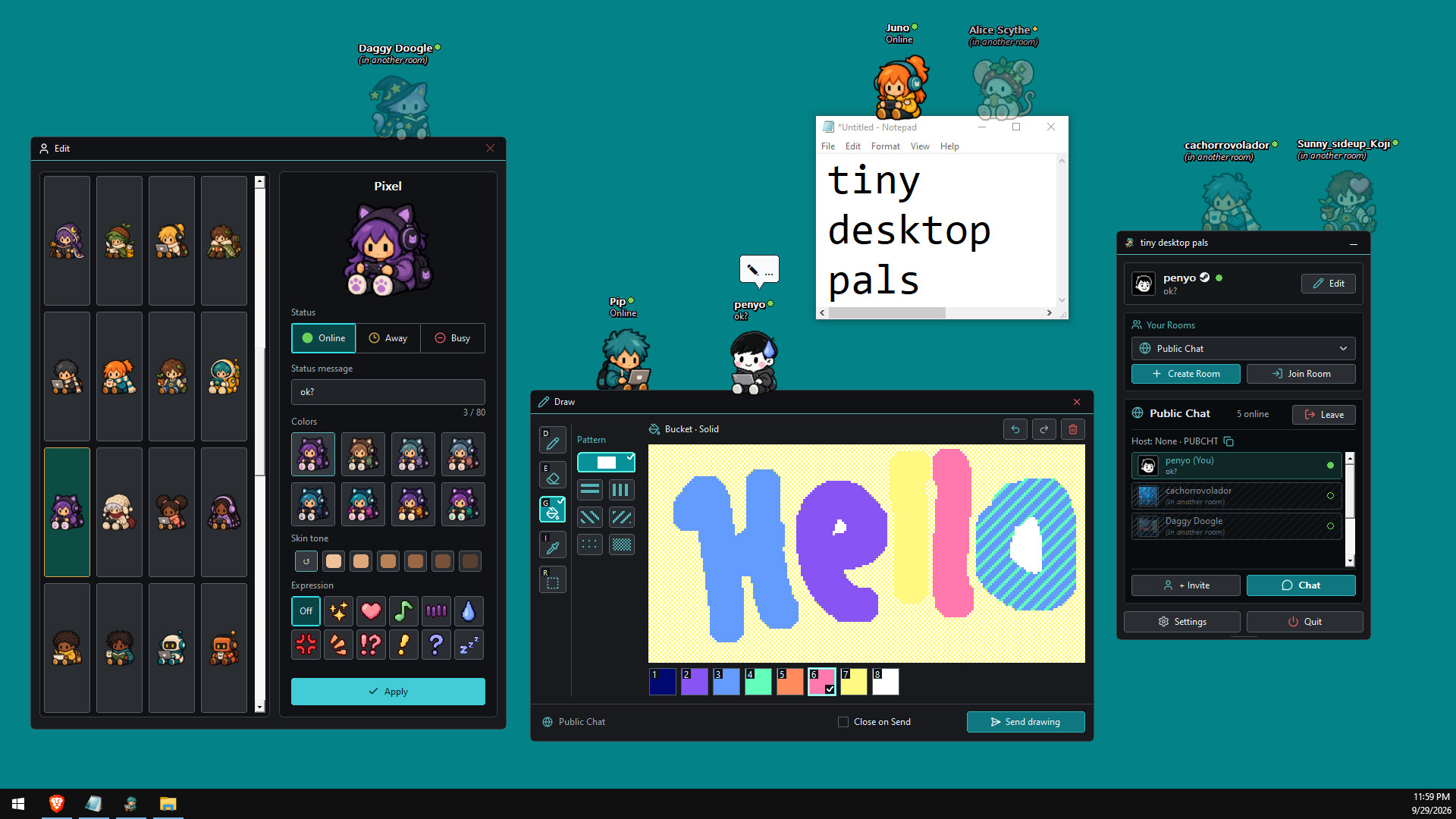tiny desktop pals screenshot 1