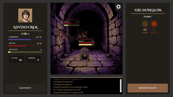 Скриншот 1 из игры Incremental Quest - Dungeon Depths