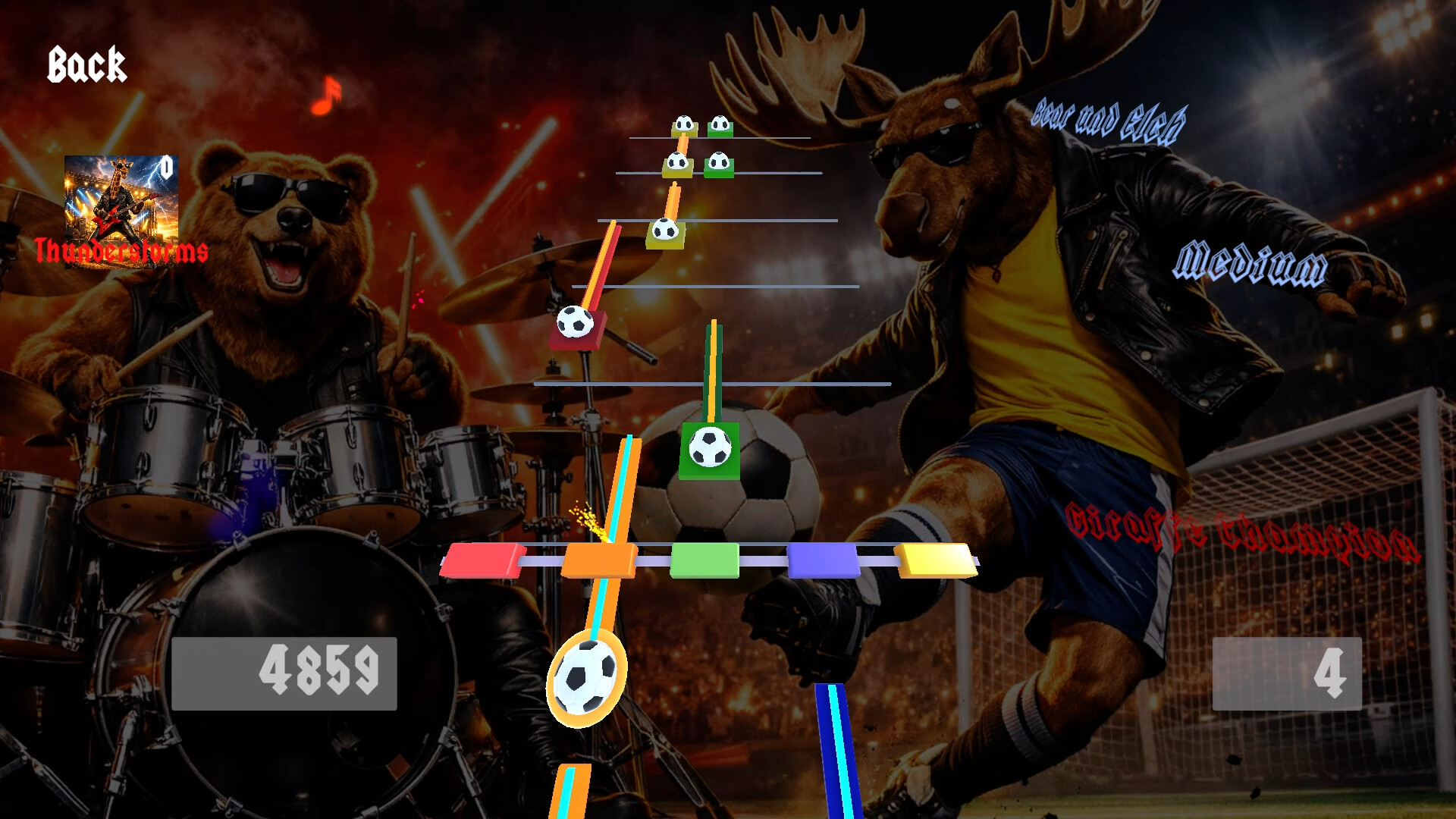 Giraffe Champion: The Rock Music Game Football Edition screenshot #2