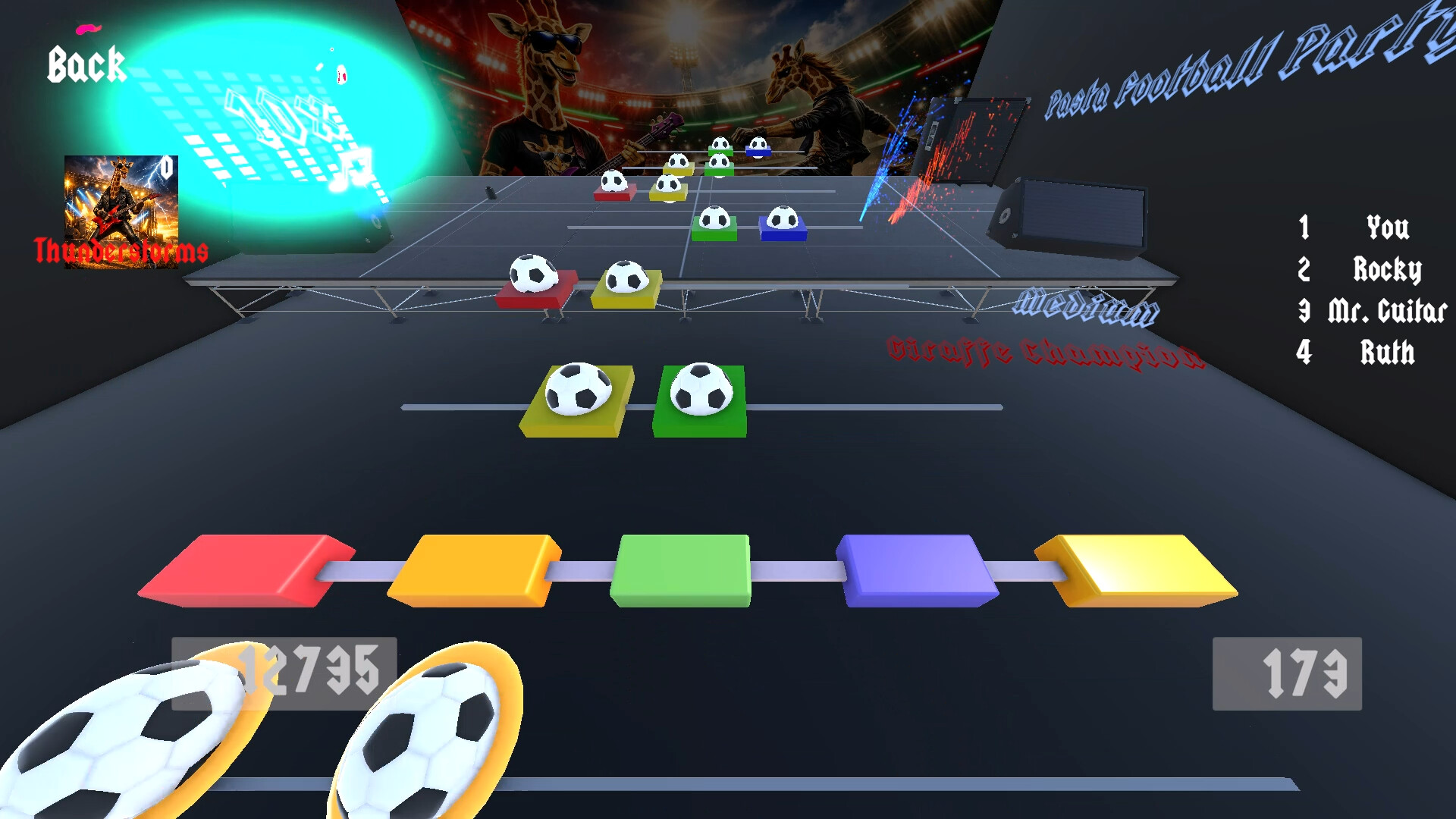 Giraffe Champion: The Rock Music Game Football Edition screenshot #8