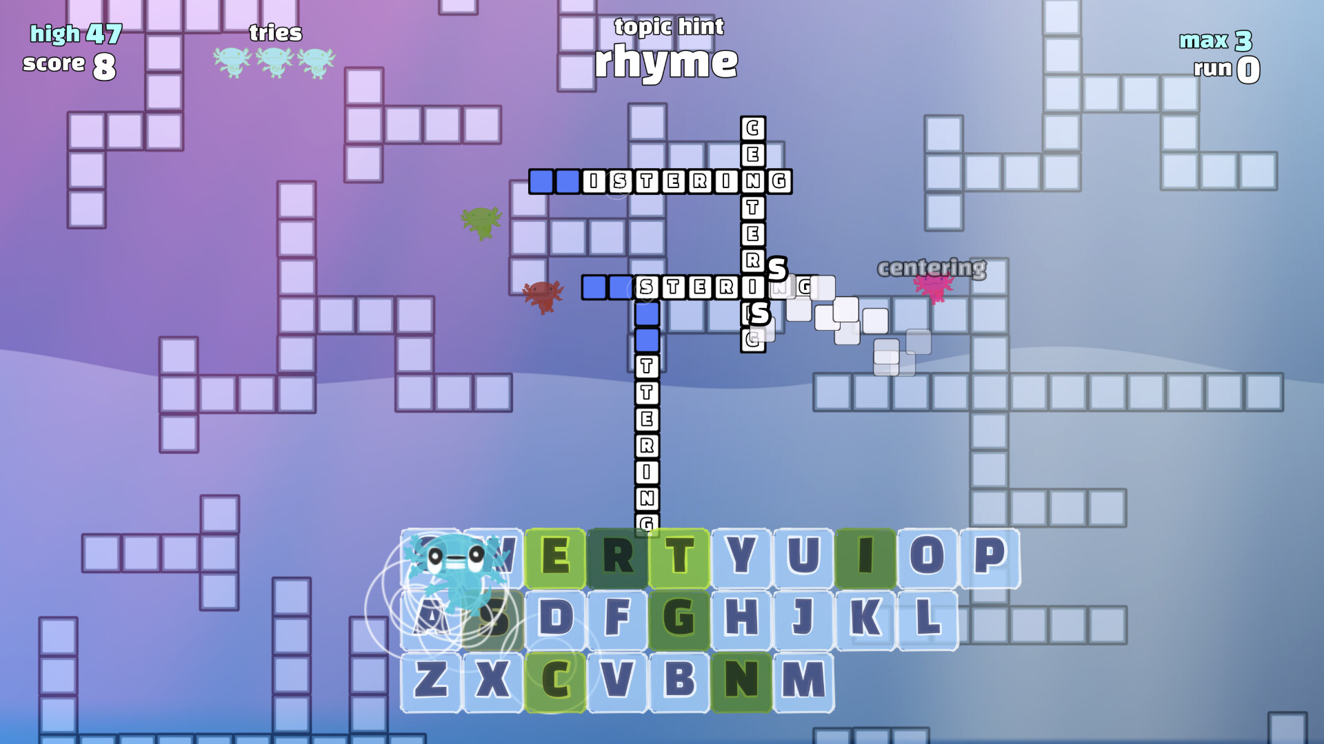 Lexilotl: Crossword Puzzle Run screenshot 1