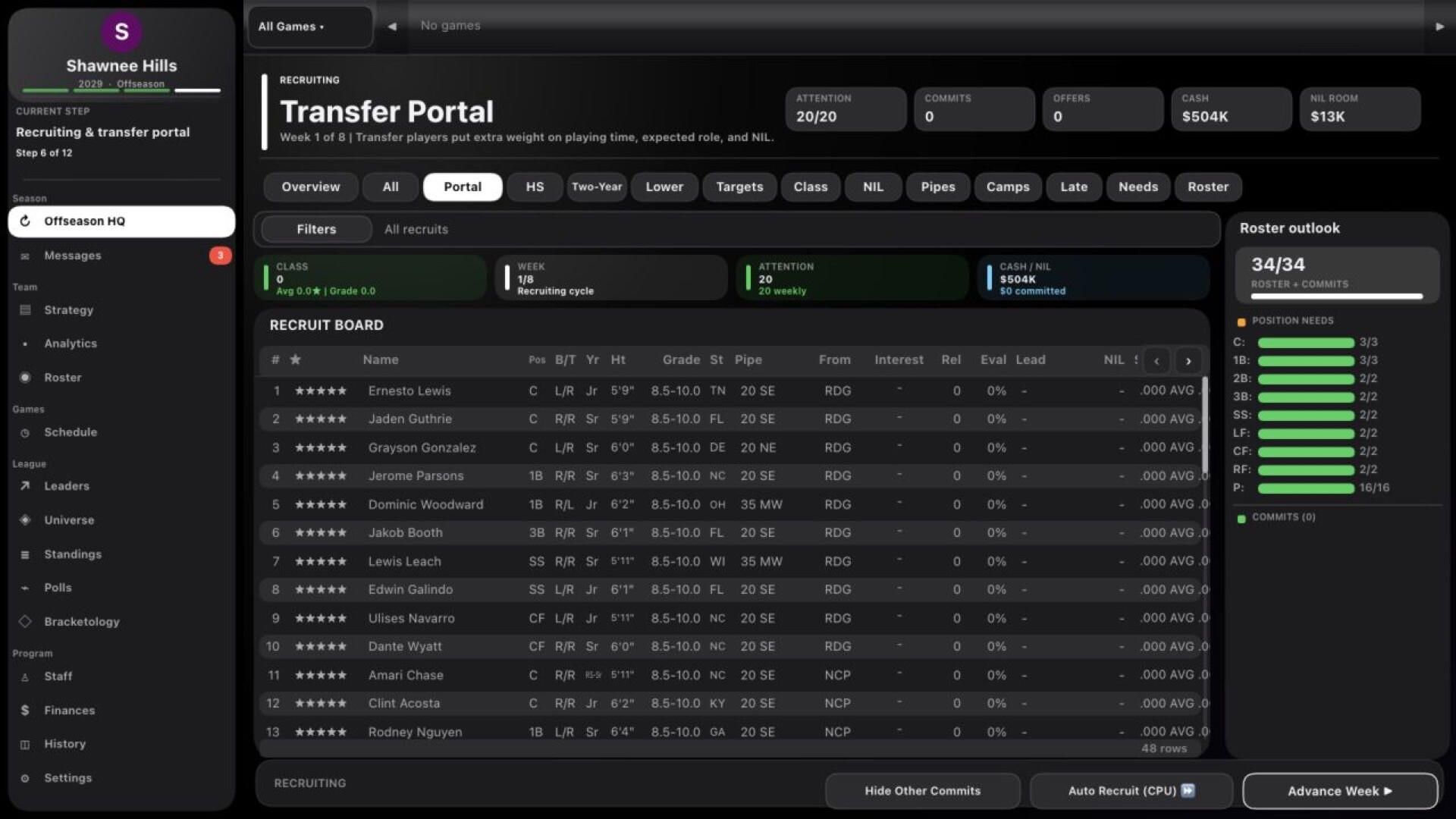 Road to Omaha: College Baseball Dynasty screenshot 5