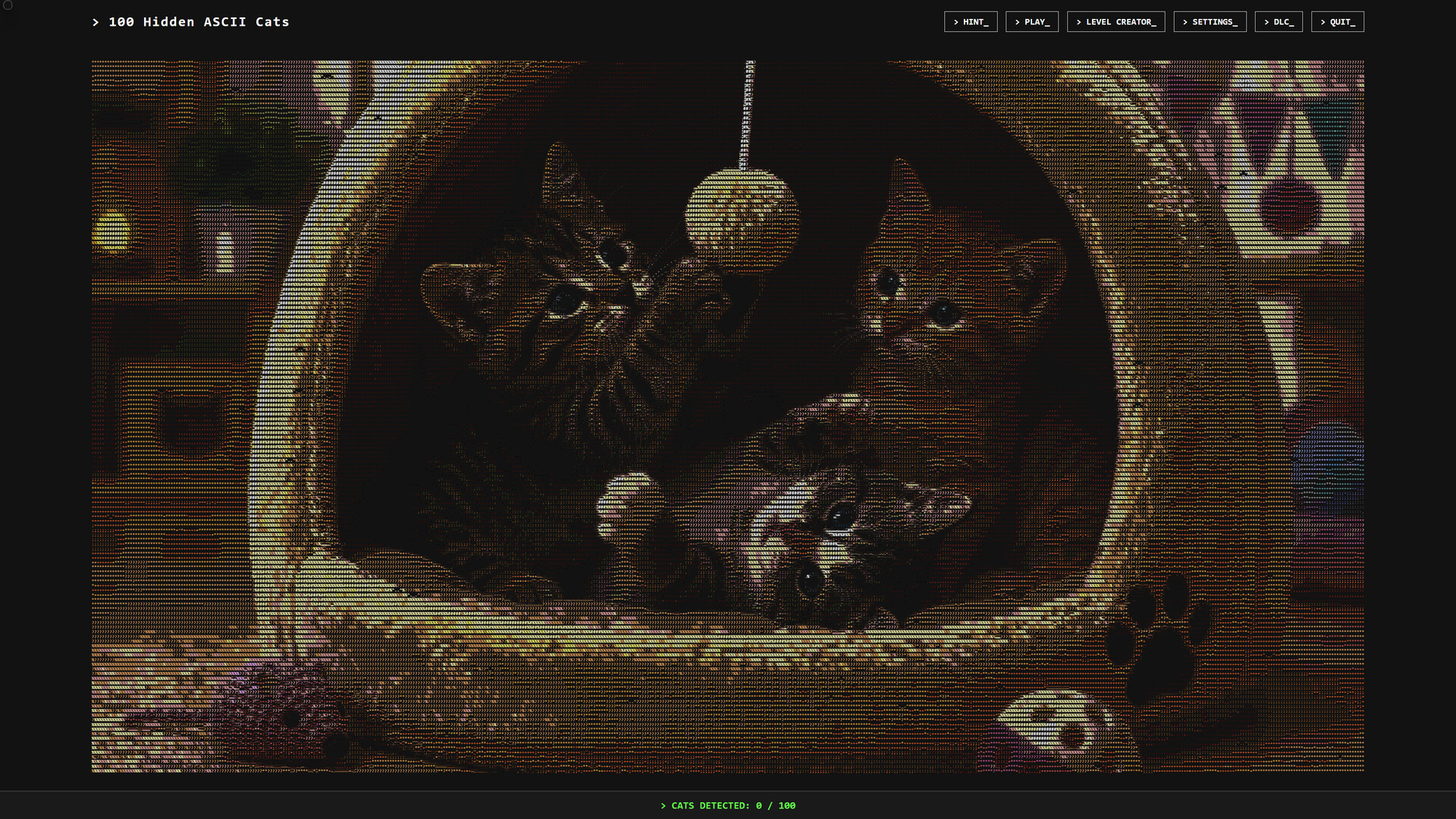 100 Hidden ASCII Cats: Colorsのスクリーンショット 1