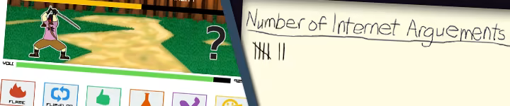 Battle screen and number of internet arguments won whiteboard