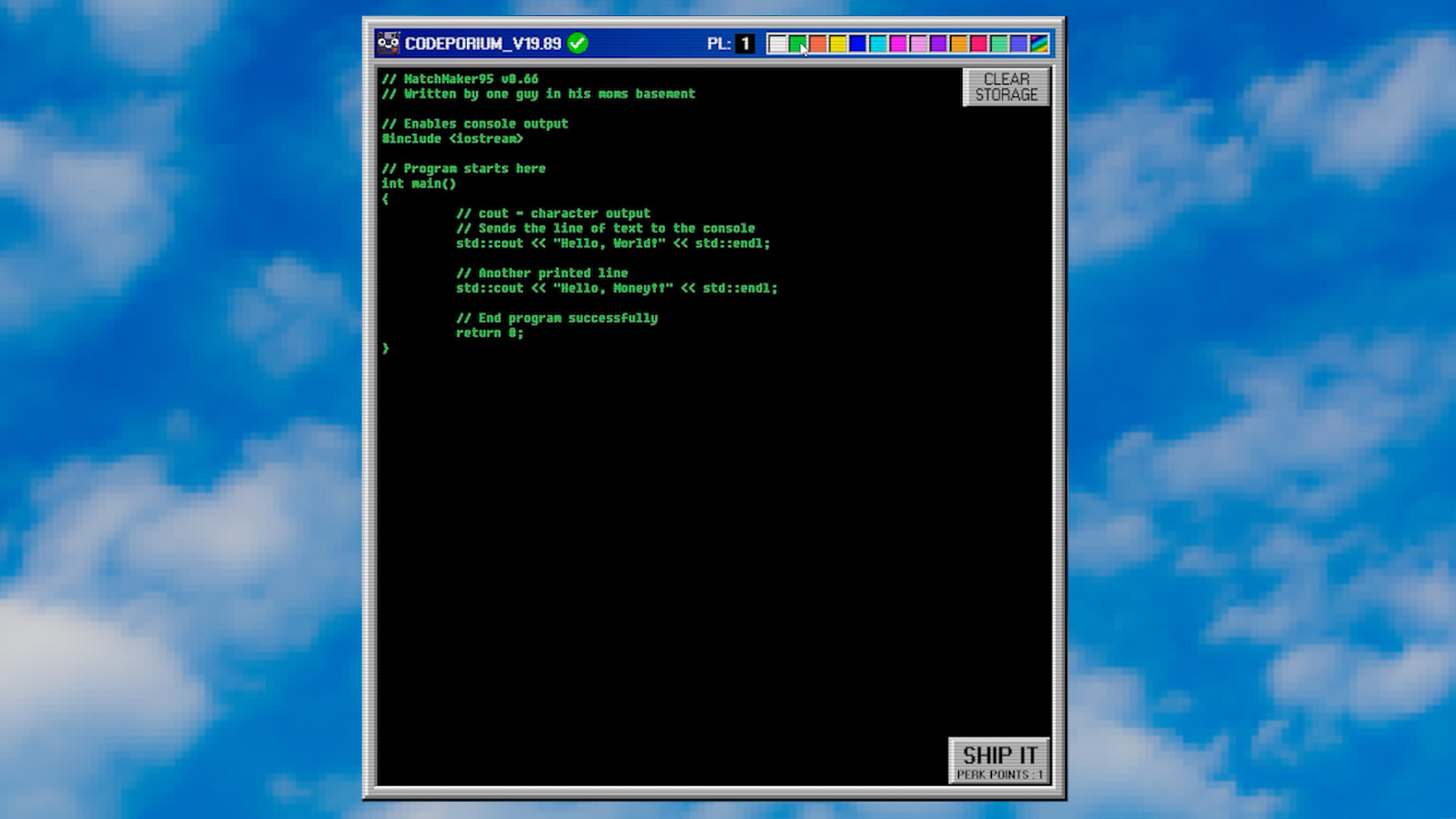 MatchMaker95 - A Programming Simulator screenshot 1